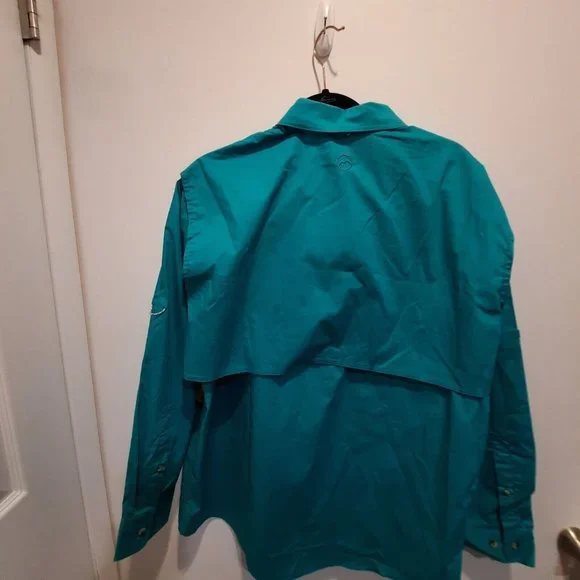 Magellan Fishing Mag Gear Shirt Men's Roll Tab Sleeve Vented Pocket Green Large - Picture 2 of 9